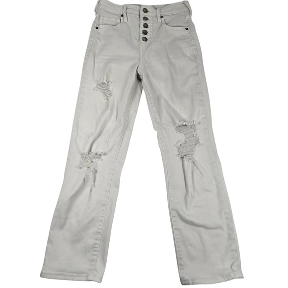 True Religion Starr Distressed JeansHigh-rise Button Fly Denim Gray Wash‎ 26Wx25 - Picture 1 of 14